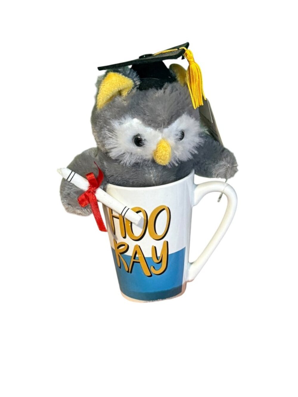 Graduation Owl Plush in “Hooray” Mug – Gift Set – NEW